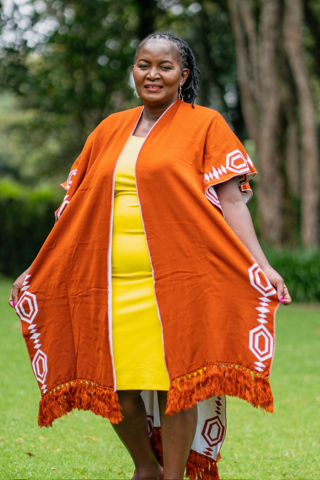 Stari Poncho (Orange-White)